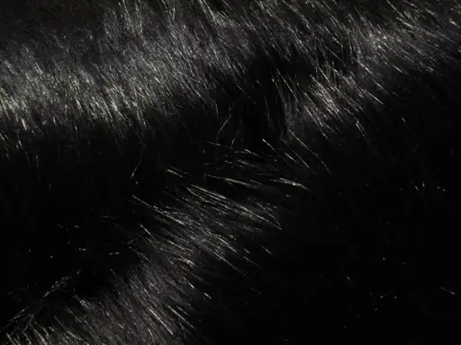 Kožušina umelá dlhší vlas lesklá 18263/čierna