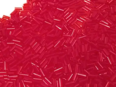 Korálky sklenené rúrky 5mmx 20g/červené