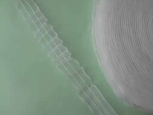 Záclonová lemovka 25mm riasenie ľubovoľné husté/transparentná