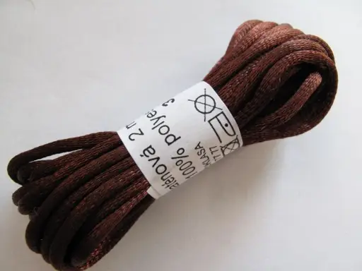 Šnúra saténová korzetová 2mmx 3m/čokoládová