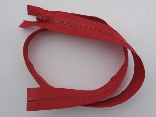 Zips kostený deliteľný 75cm/červený