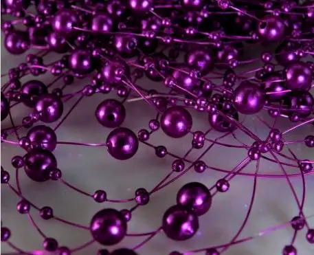Perličky na silikóne guličky 7mmx130cm/purpurové