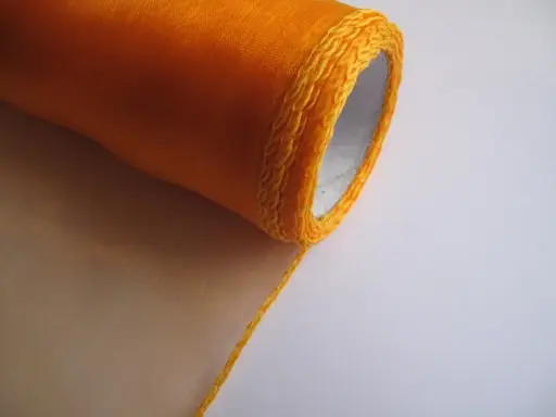 Organza jednofarebná obšitá 38cmx9m/oranžová svetlá