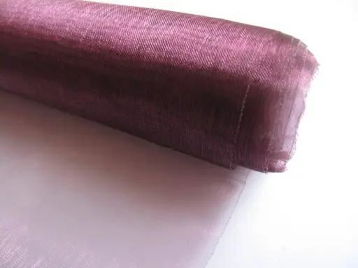 Organza jednofarebná rezaná 37cmx9m/baklažánová