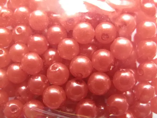 Korálky plastové aranžovacie guličky 6mmx 167ks/oranžovočervené