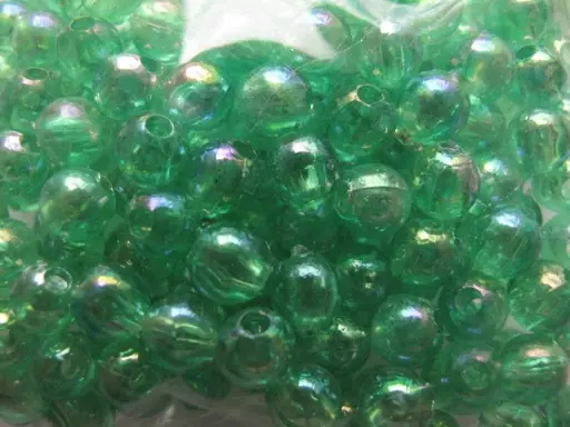 Korálky plastové aranžovacie guličky 6mmx 176ks/zelené dúhované