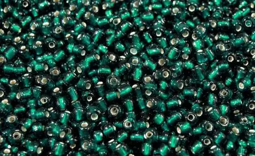 Korálky sklenené rokajl 4mmx 50g/smaragdové