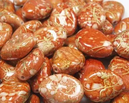 Korálky plastové žíhané ovál 19x25mmx 10ks/zlatotehlové