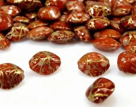 Korálky plastové žíhané nugety 12x16mmx 50ks/zlato- svetlohnedé