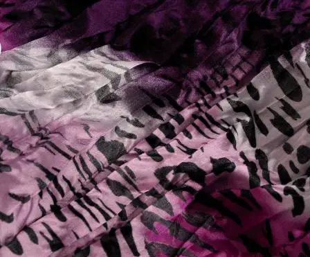 Šál mačkaný hodváb tyger 85x180cm/fialový tmavý