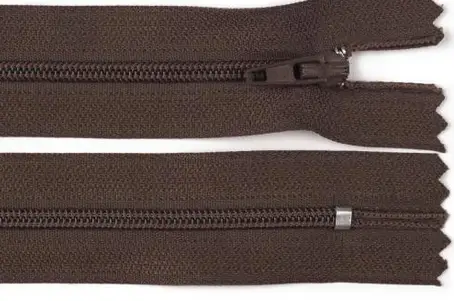 Zips špirálový nedeliteľný 3mmx30cm/kávový