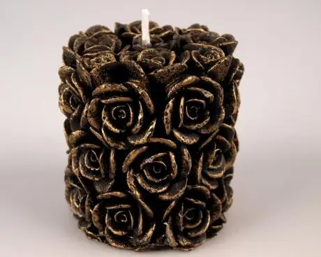 Sviečka dekoračná rose valec 60x70mm/zlatá tmavá