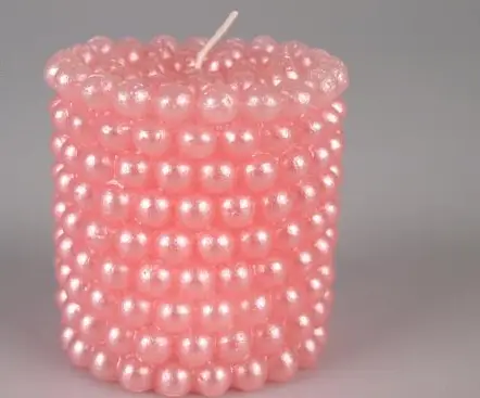 Sviečka dekoračná pearl valec 70x70mm/ružová