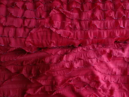 Úplet Polyester elastický volániky s lurexom 1715/červený