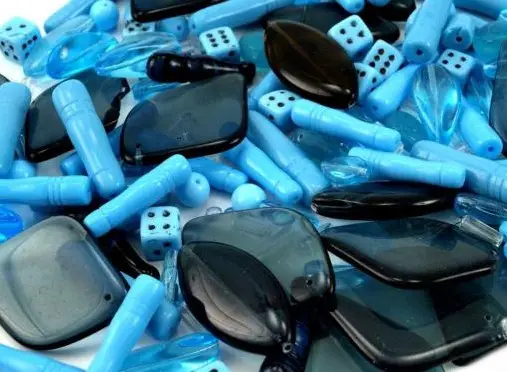 Korálky sklenené Ramš kocky 100g/modré