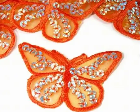 Nažehľovačka motýľ monofil 45x70mm/oranžová tmavá