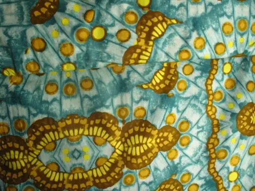 Plátno Bavlna elastické batiková bordúra a ornamenty/smaragdové