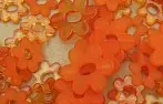 Korálky plastové kvietky mix 20-28mmx 23ks/oranžové