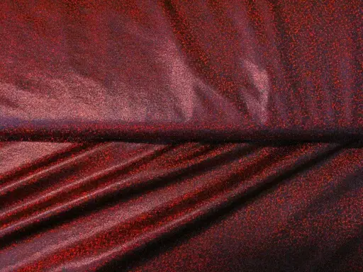 Úplet Polyester elastický hologram/červený vínový