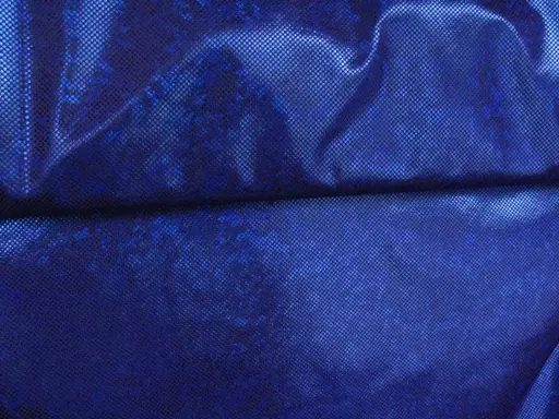 Úplet Polyester elastický hologram/slivkový modrý