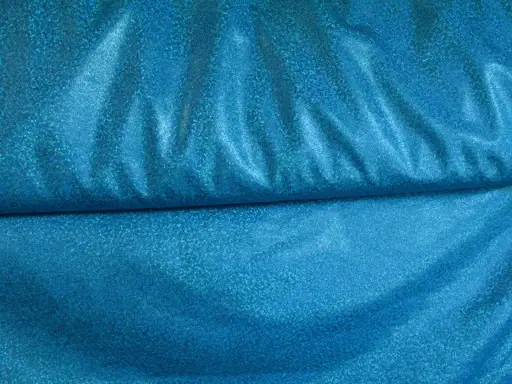 Úplet Polyester elastický hologram/tyrkysový