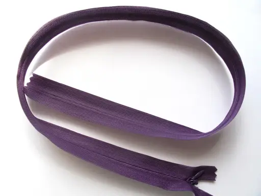 Zips skrytý dederón 60cm/tmavofialový baklažán