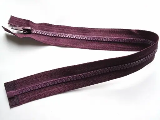 Zips kostený deliteľný 40cm/baklažánový fialový