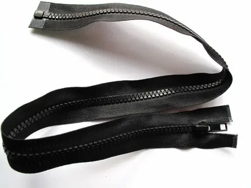 Zips kostený deliteľný 55cm/čierny