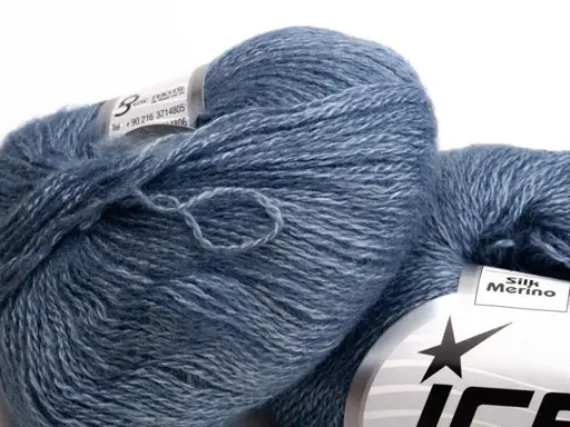 Pletacia priadza Ice Silk Merino 51456/indigo svetlomodrý melír