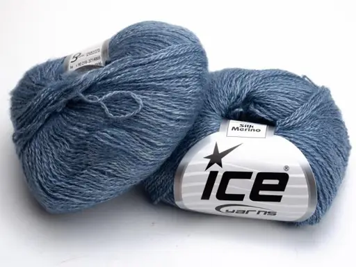 Pletacia priadza Ice Silk Merino 51456/indigo svetlomodrý melír