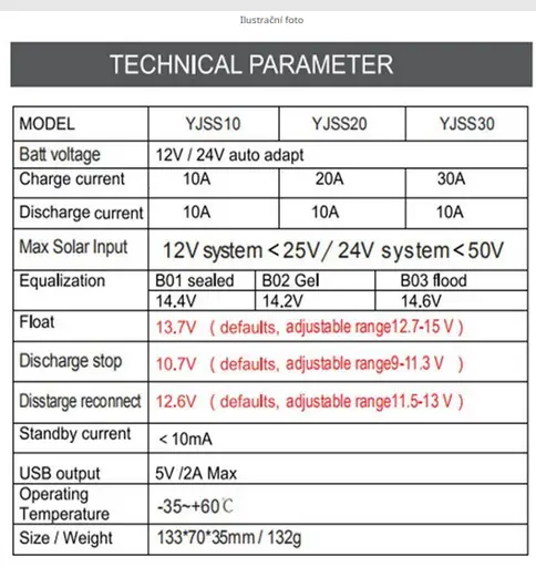 Solárny regulátor Hobby 30A 12v