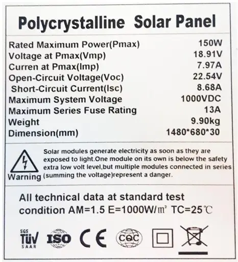 Solárny panel 150Wp na 12V nabíjanie