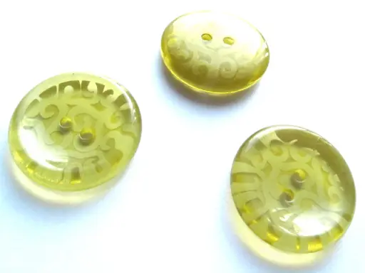 Gombík dvojdierkový ornament 28mm/khaki zlatý