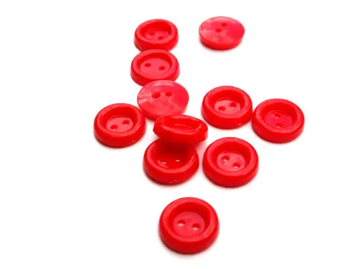 Gombík košeľový krúžok 12mmx 10ks/červený
