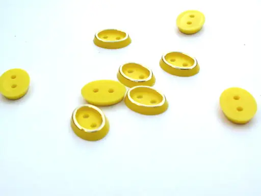 Gombík dvojdierkový košeľový oválik 7x10mmx 10ks/zlato- žltý nechtíkový