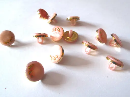 Gombík detský SP 14mmx 10ks/zlato- ružový púdrový