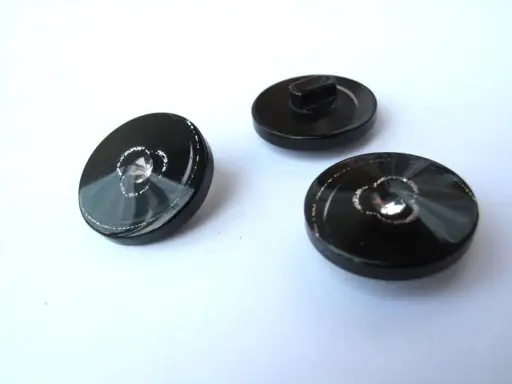 Gombík SP s kamienkom a glitrami 22mm/kryštal- čierny