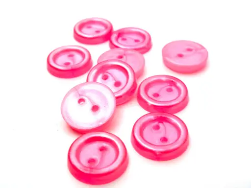 Gombík dvojdierkový košeľový krúžok 12mmx 10ks/ružový reflexný perleťový