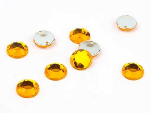 Kamienky našívacie plastové krúžky 10mmx 20ks/oranžové