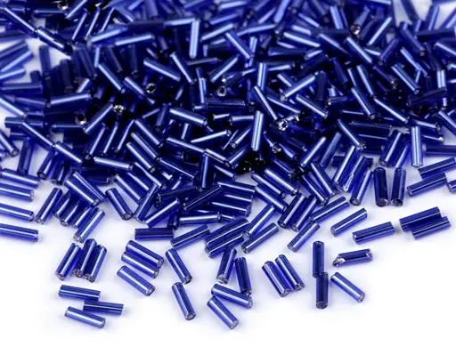 Korálky sklenené rúrky 6mmx 50g/modré kobaltové