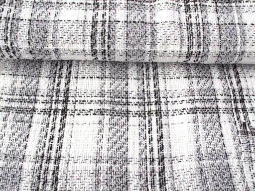 Kostýmovka Chenyl pevná lurex káro 23062/čierno- biela