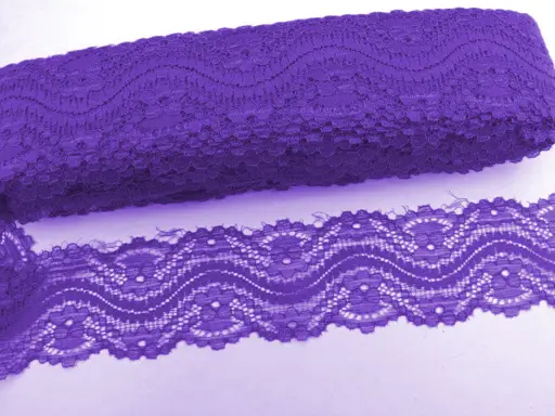 Krajka elastická vlnky 60mm/purpurová fialová