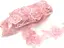 Krajka vyšívaná na monofile kvet 3D s perlou 85mm/bielo- ružová púdrová