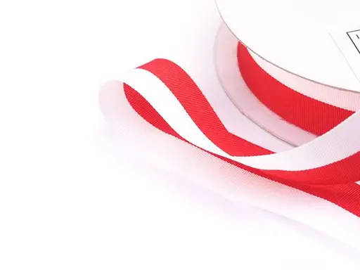 Lemovka pevná lampas dvojfarebná 25mm/červeno- biela