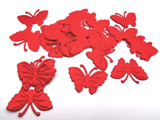 Aplikácia našívacia saténová 2D motýľ 35mm/červená