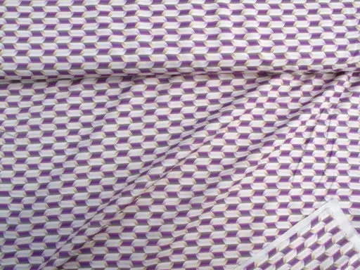 Mušelín elastický digital 3D Milano/purpur- khaki- krémový jemný