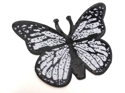 Nažehľovačka motýľ flitre 170x130mm/čierno- biely