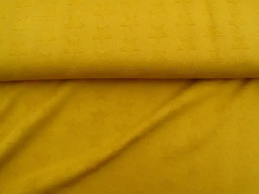 Pletenina Bavlna zmes elastická žakar hviezdy 16203/zlatožltá
