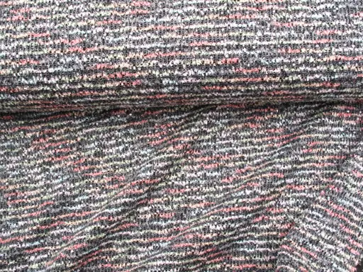 Pletenina elastická flitre buklé melír 16211/strieborno- ružovo- mentolovo- lososovo- čierna