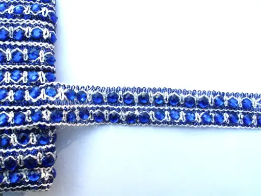 Borta s kamienkami a lurexom dvojradová 35mm/modrá parížska